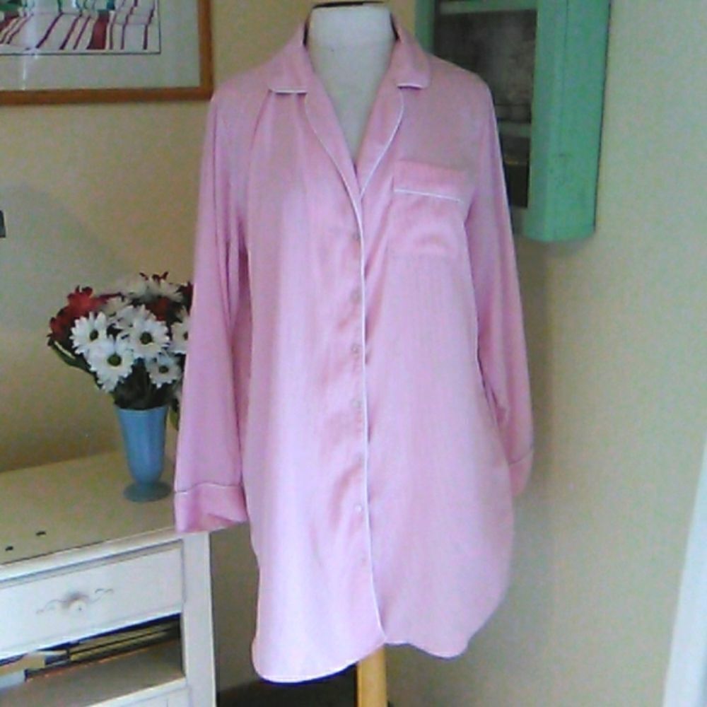 Max Studio Sleepwear Candy Stripe Sleep Shirt - Picture 1 of 8